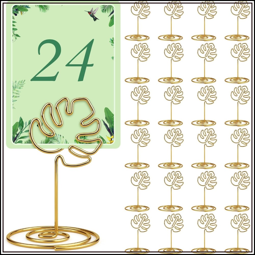 24 Pcs Summer Gold Monstera Le - Place Card Holder review and price