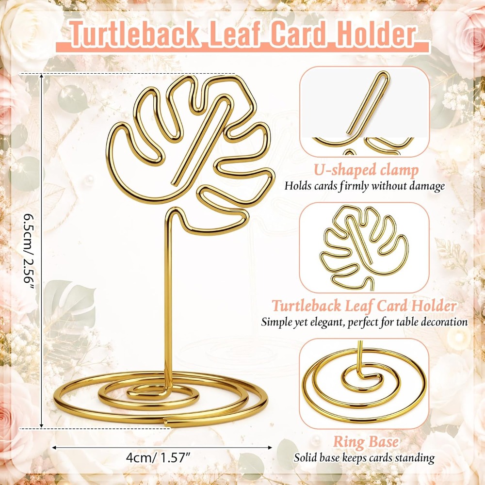 24 Pcs Summer Gold Monstera Le - Place Card Holder review and price