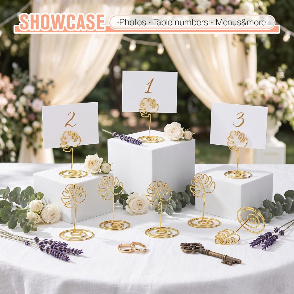 24 Pcs Summer Gold Monstera Le - Place Card Holder review and price