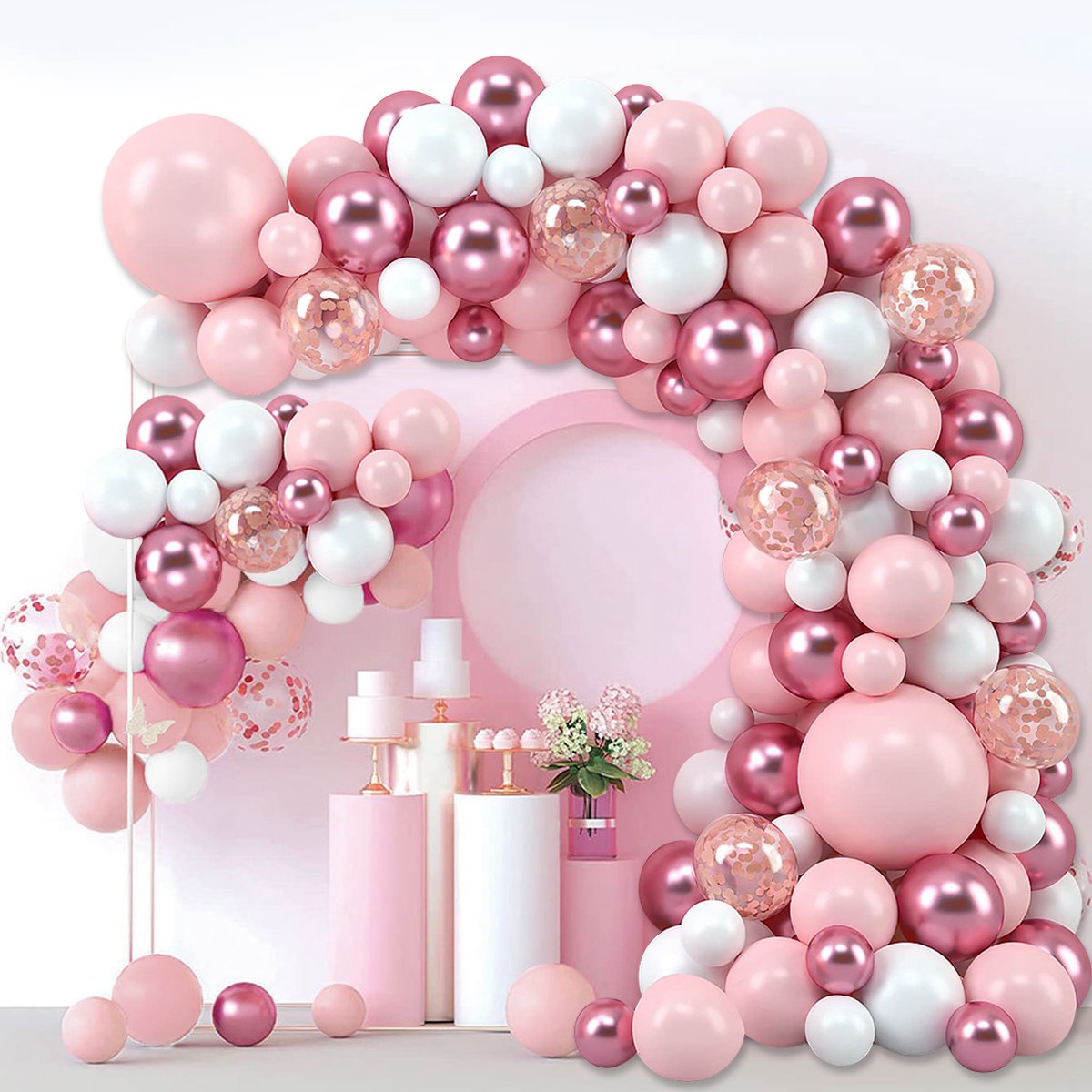 Pink Macaron Balloons Garland  - Wedding Day Supply Kit review and price