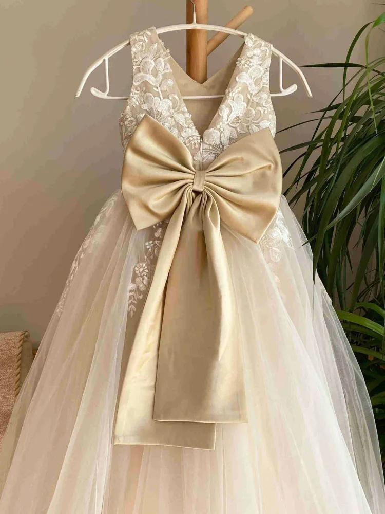 Elegant Flower Girl Dress For  - Bridal Sash Ribbon review and price