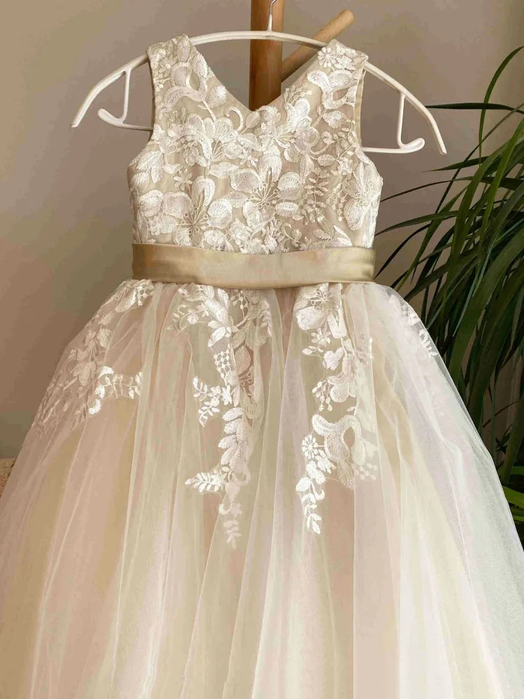 Elegant Flower Girl Dress For  - Bridal Sash Ribbon review and price