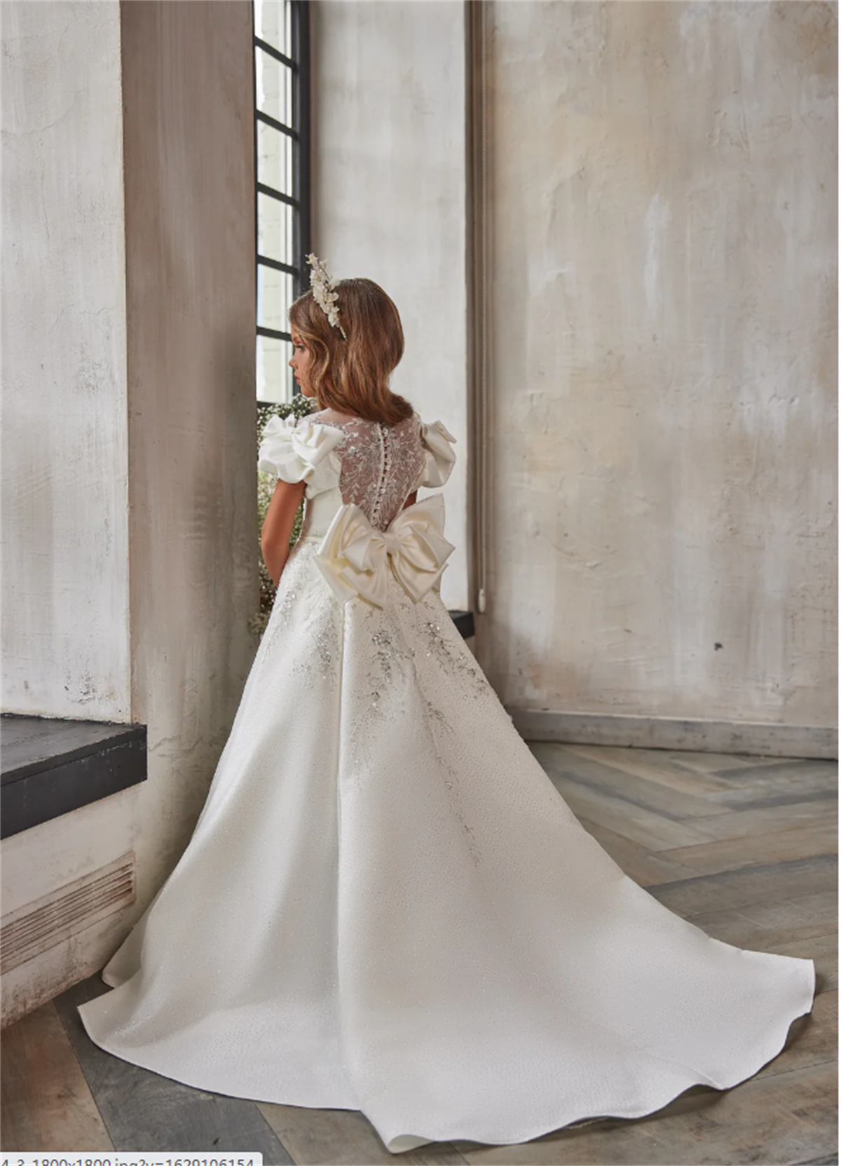 Satin Flower Girl Dress White  - Bridal Sash Ribbon review and price