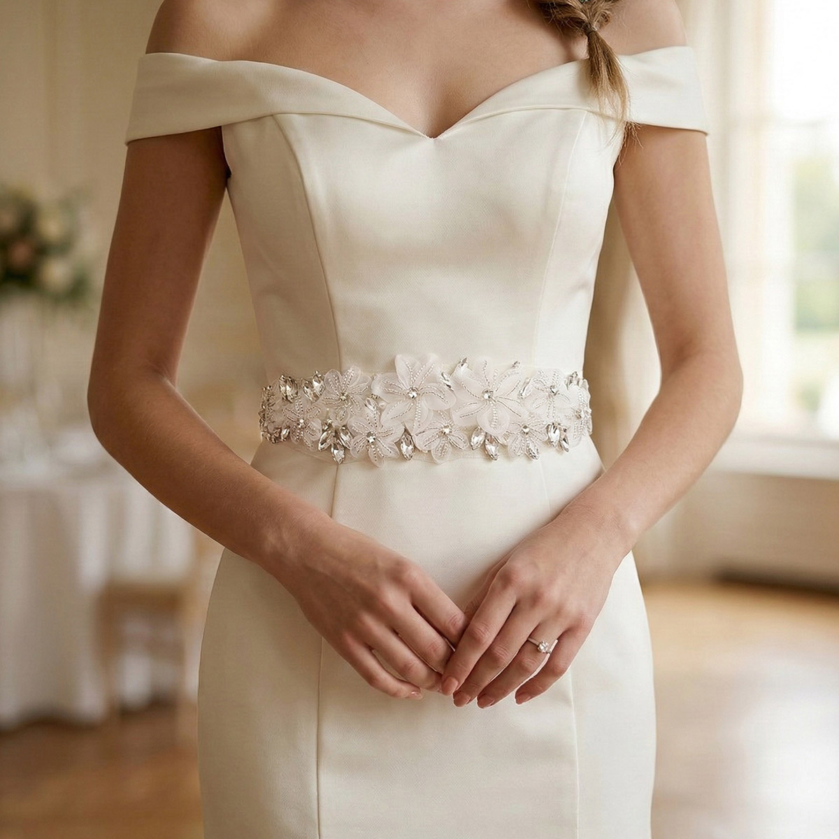 Romantic 3D Floral Bridal Belt - Bridal Sash Ribbon review and price