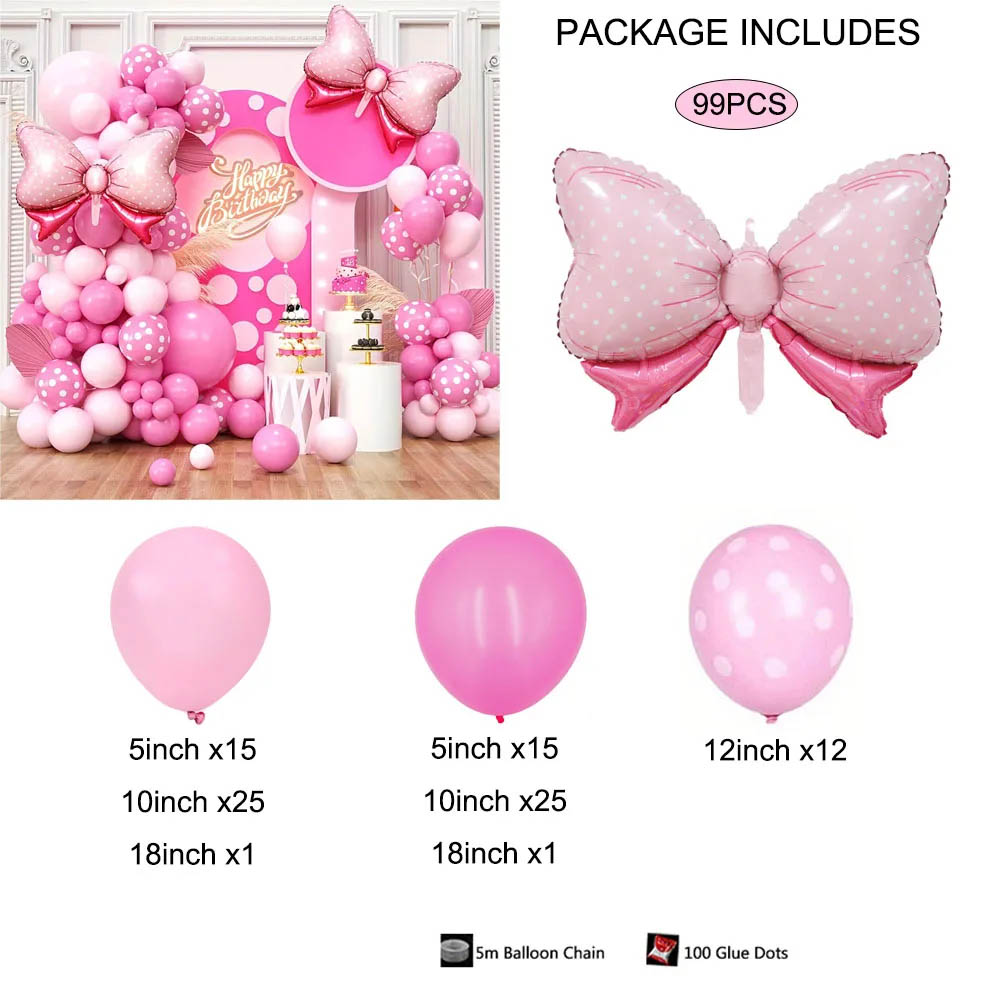 99pcs Pink Bow Minnie Foil Bal - Wedding Day Supply Kit review and price