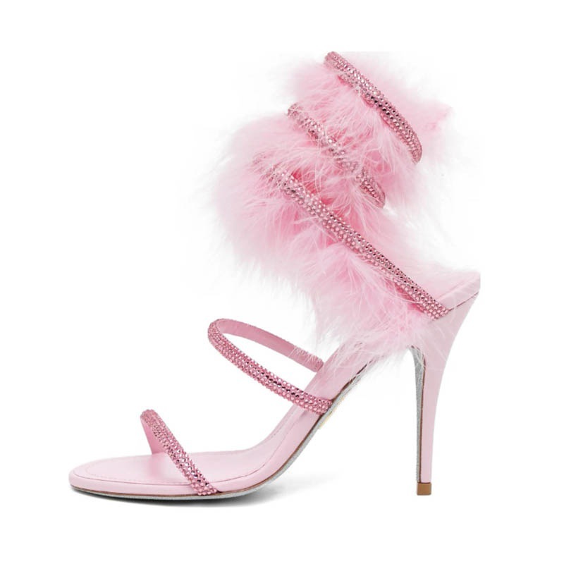 Pink fur ankle warp crystal hi - Wedding Super review and price