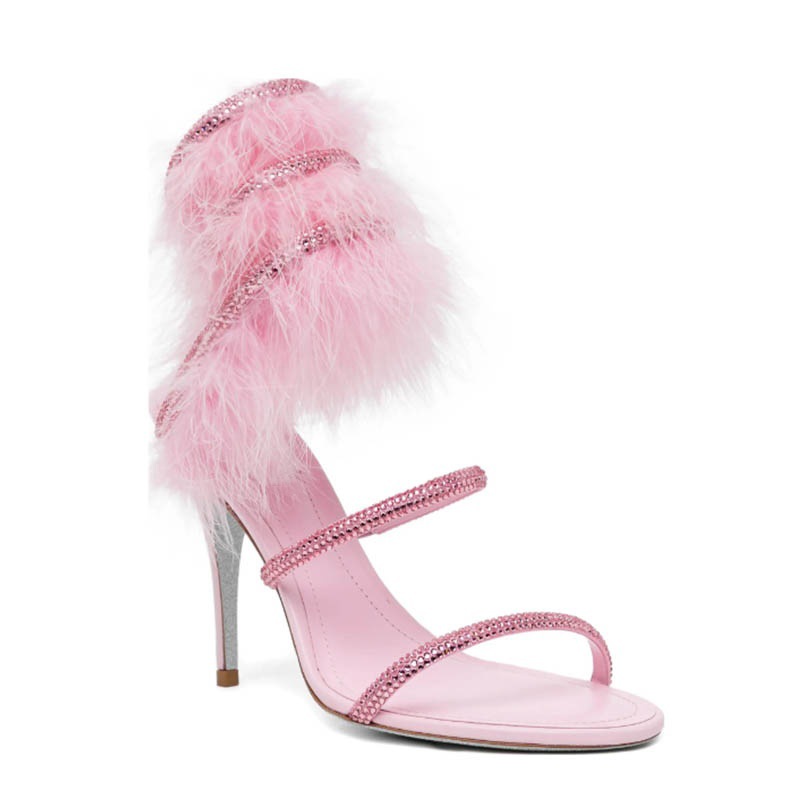 Pink fur ankle warp crystal hi - Wedding Super review and price